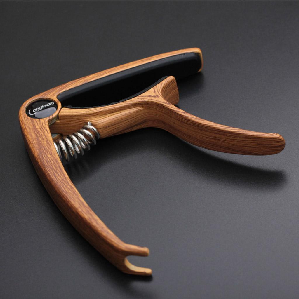 Wood Grain Guitar Capo Tuner Quick Change Key Clamp