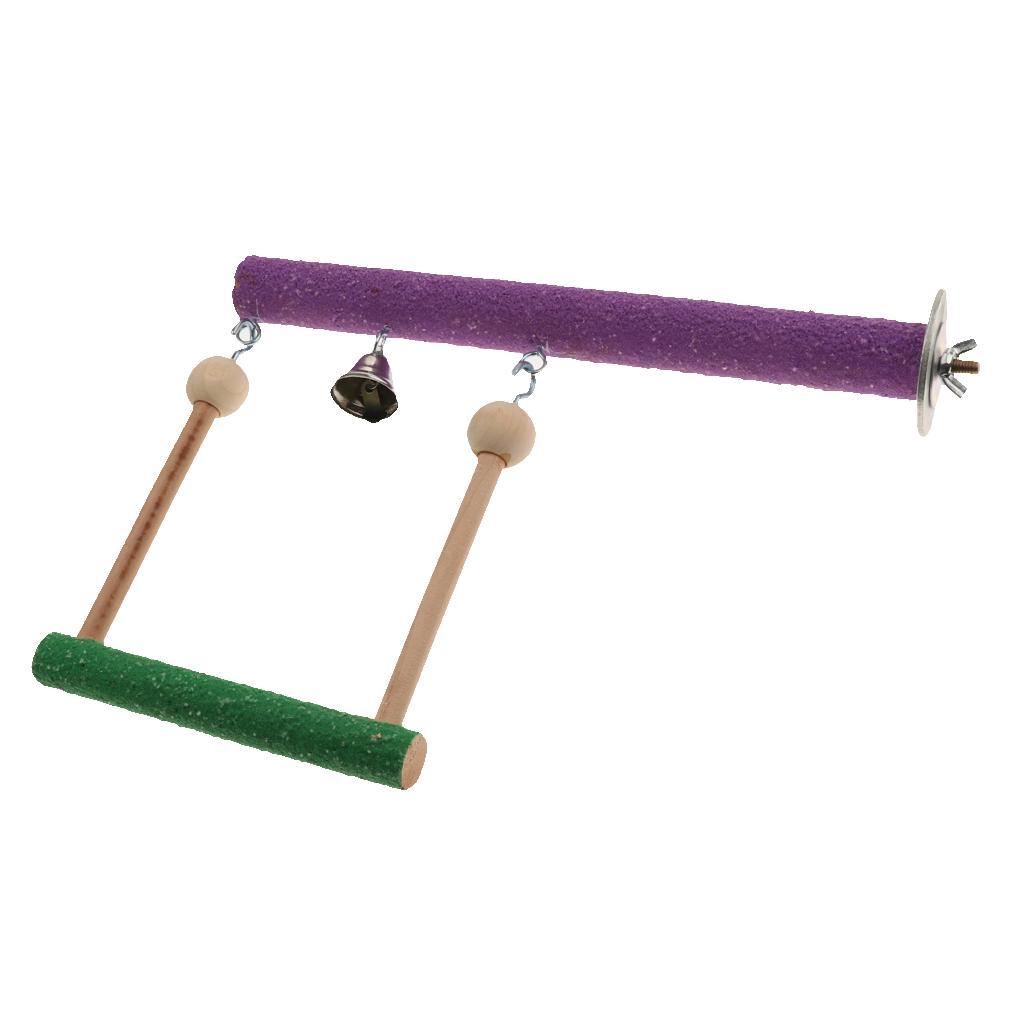 Parrot Bird Wooden Perches Stand Rest Swing for Pet Bird Cage Decoration