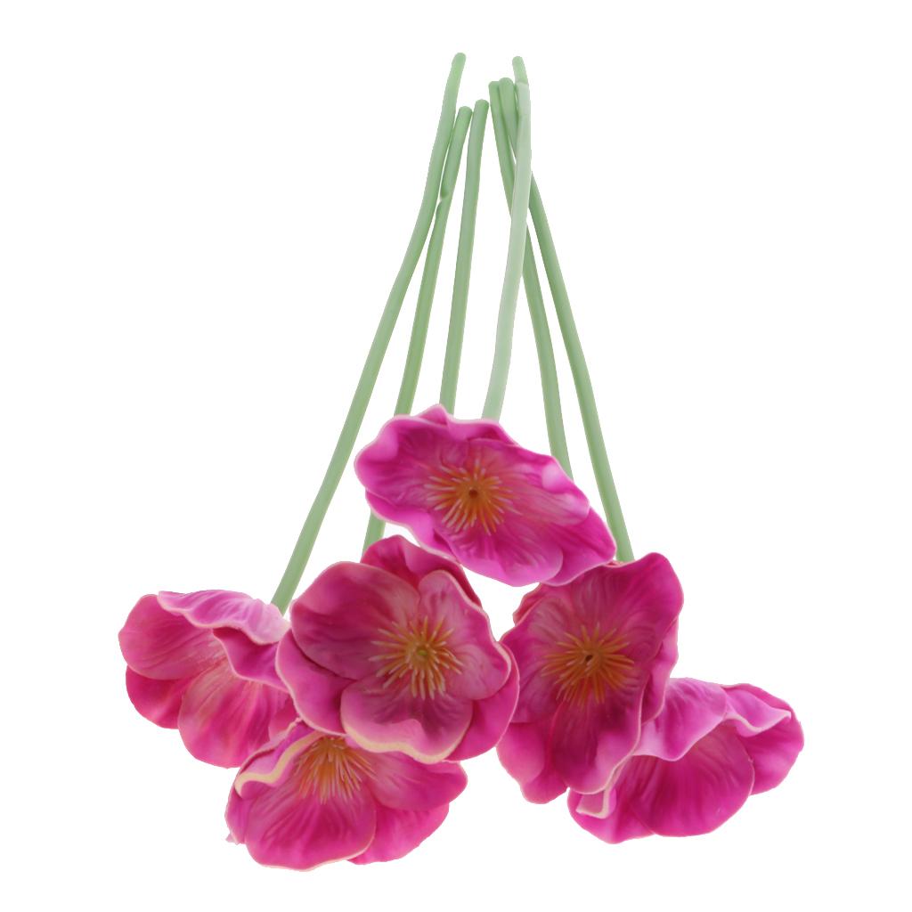 6x Artificial Plant Flower Cherry Blossom Bouquet Home Wedding Decor red