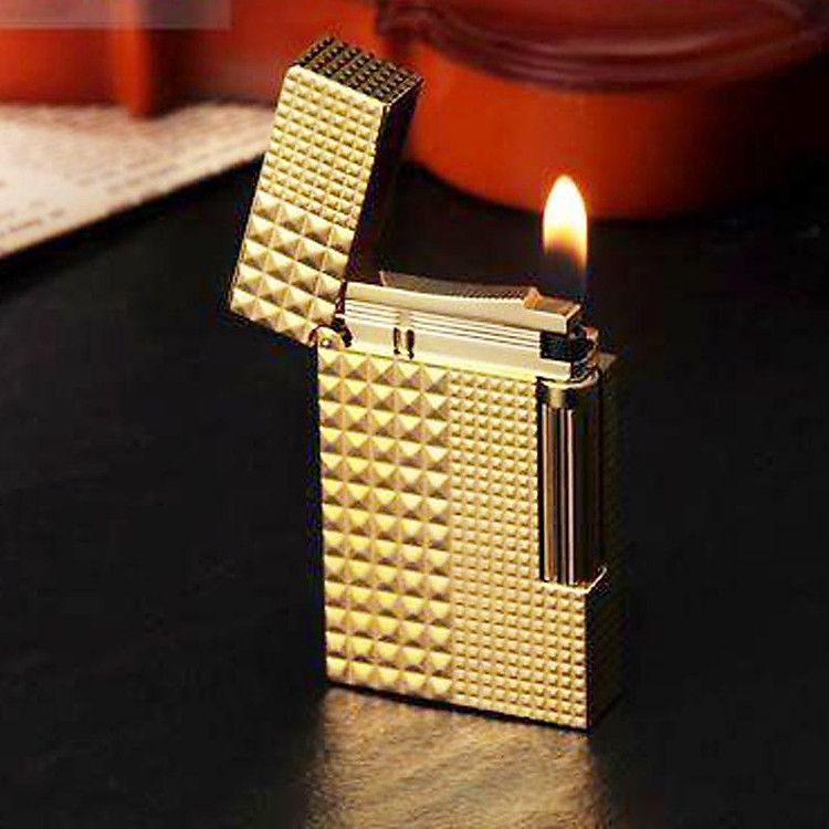 Vỏ Hột Quẹt Bật Lửa Upon D50V Họa Tiết Ô Vuông Sang Trọng Tiếng Kêu Hay - Dùng Gas Đá Cao Cấp