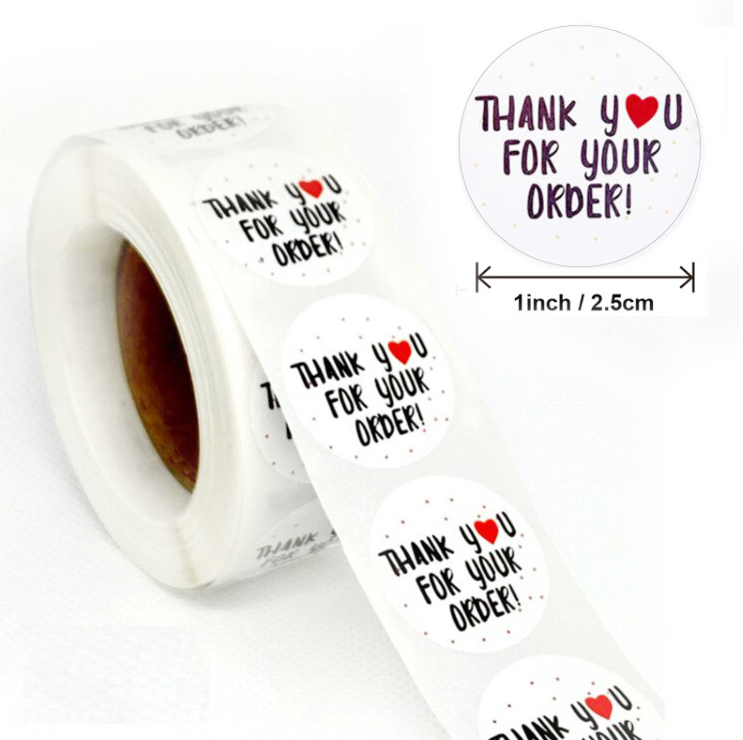 Tem dán decal nội dung Cảm ơn bạn đã đặt hàng 500tem/cuộn