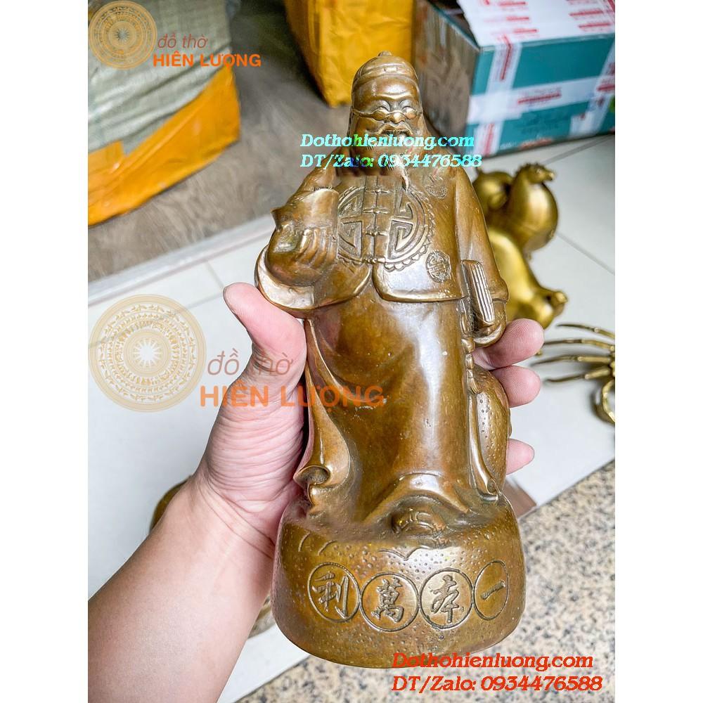 Tượng Lão Quản Gia Màu Nâu Bằng Đồng Thau Nguyên Chất Cao 22cm, Nặng 1,8kg