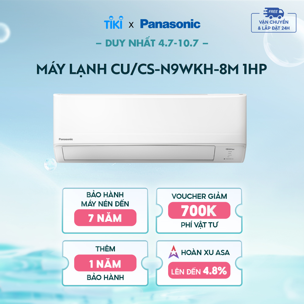 [Chỉ Giao Tại HCM] Máy lạnh-Điều hòa CU-CS-N9WKH-8M Panasonic - Một chiều - Tiêu chuẩn - Hàng chính hãng - 1 HP