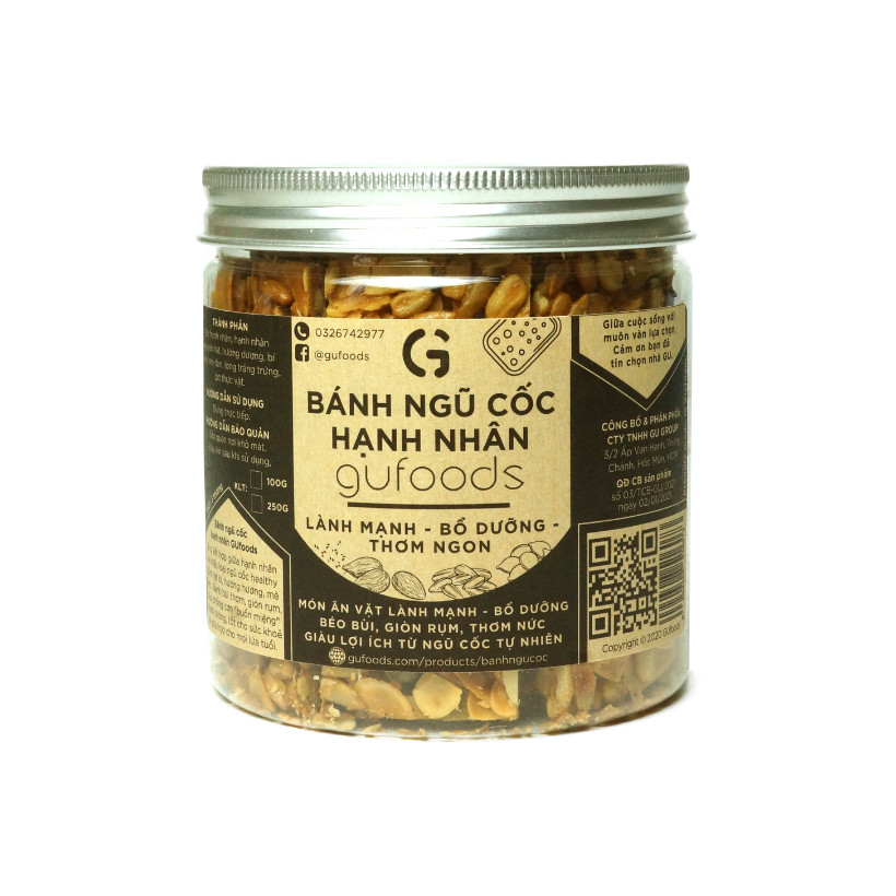 Bánh ngũ cốc hạnh nhân GUfoods - Lành mạnh - bổ dưỡng - thơm ngon (bánh kẹo Tết