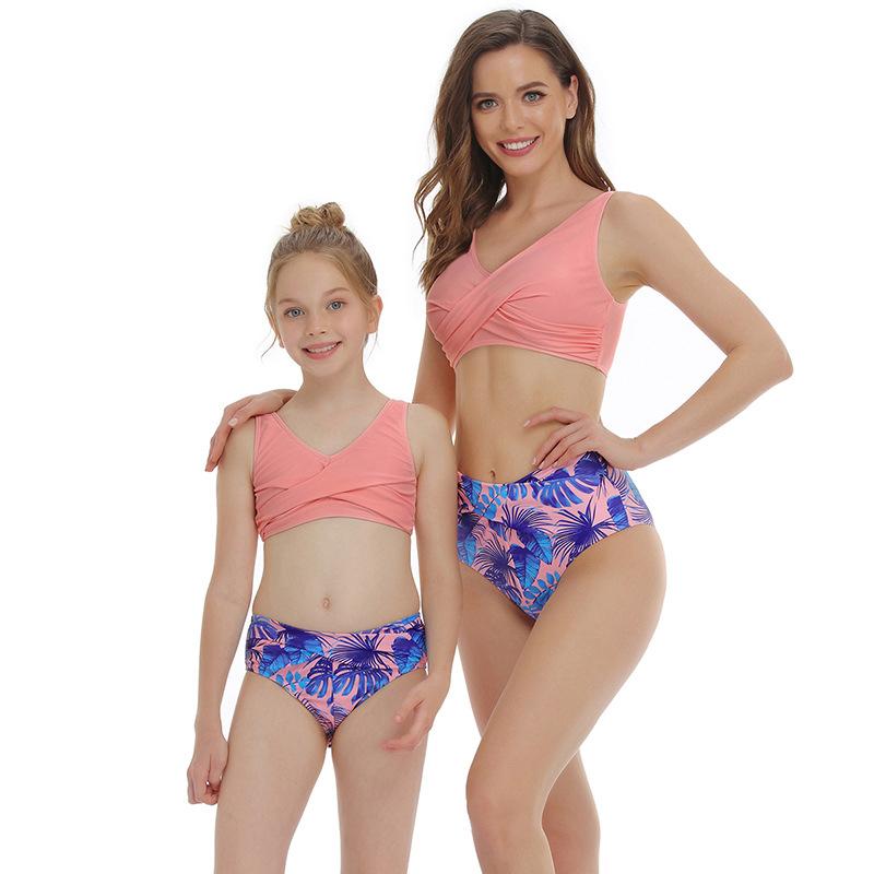 6-12Years Áo Tắm Bé Gái Cao Cấp Bé Gái Đồ Bơi Hai Mảnh Trẻ Em Bộ Bikini Mẹ Con Gái Đồ Bơi Đi Biển Chia Đồ Bơi