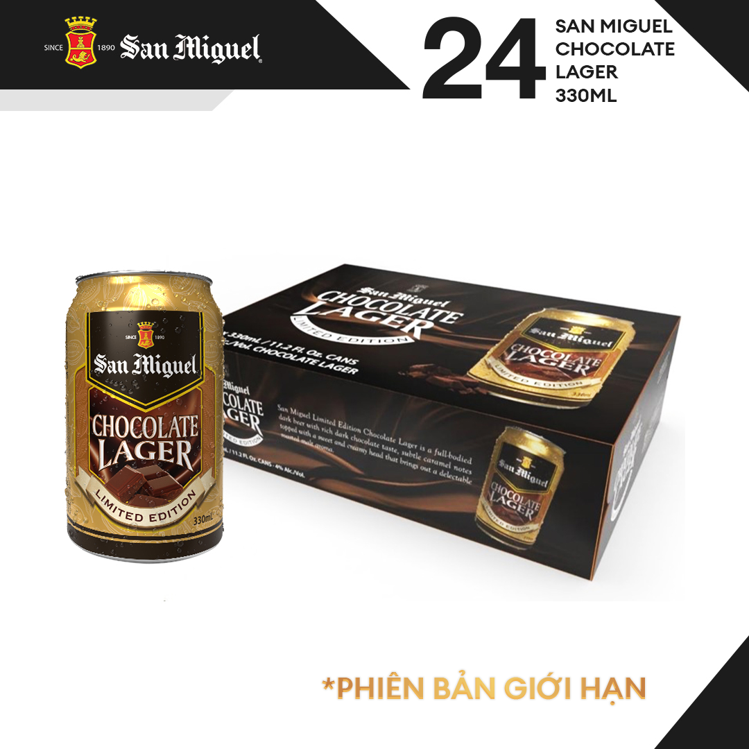 Thùng 24 lon Bia San Miguel Limited Edition Chocolate Lager 330 ml