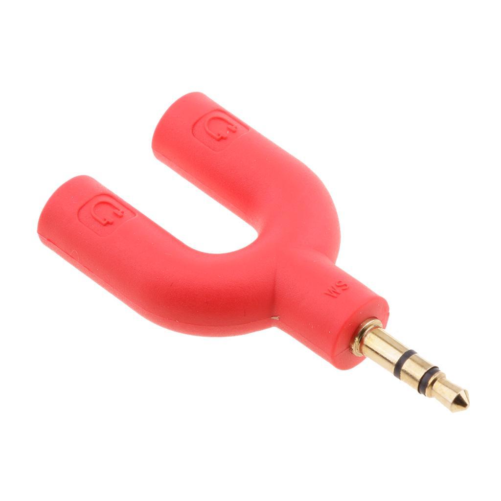 4X Adapter Y Splitter .5mm Male to 2 Port 3.5mm Female for  Red