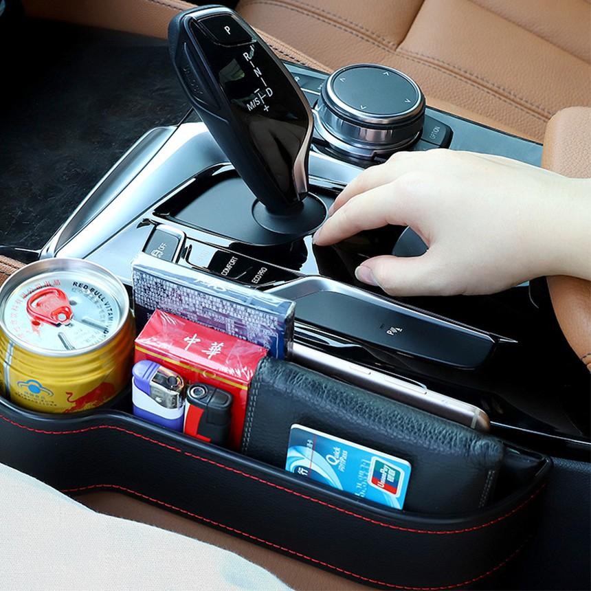 Giá để đồ chèn khe ghế - Khay da để đồ chèn khe ghế xe ô tô