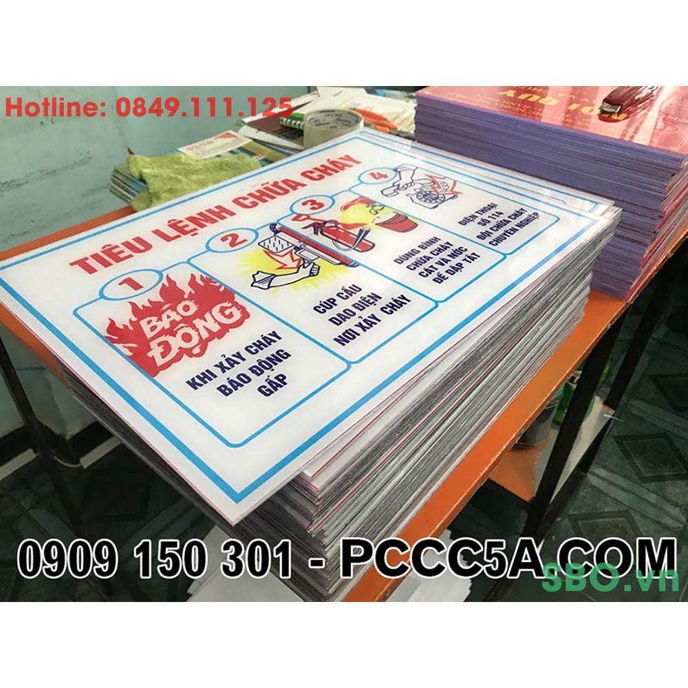Bảng tiêu lệnh chữa cháy bằng nhựa Mica 30x40cm