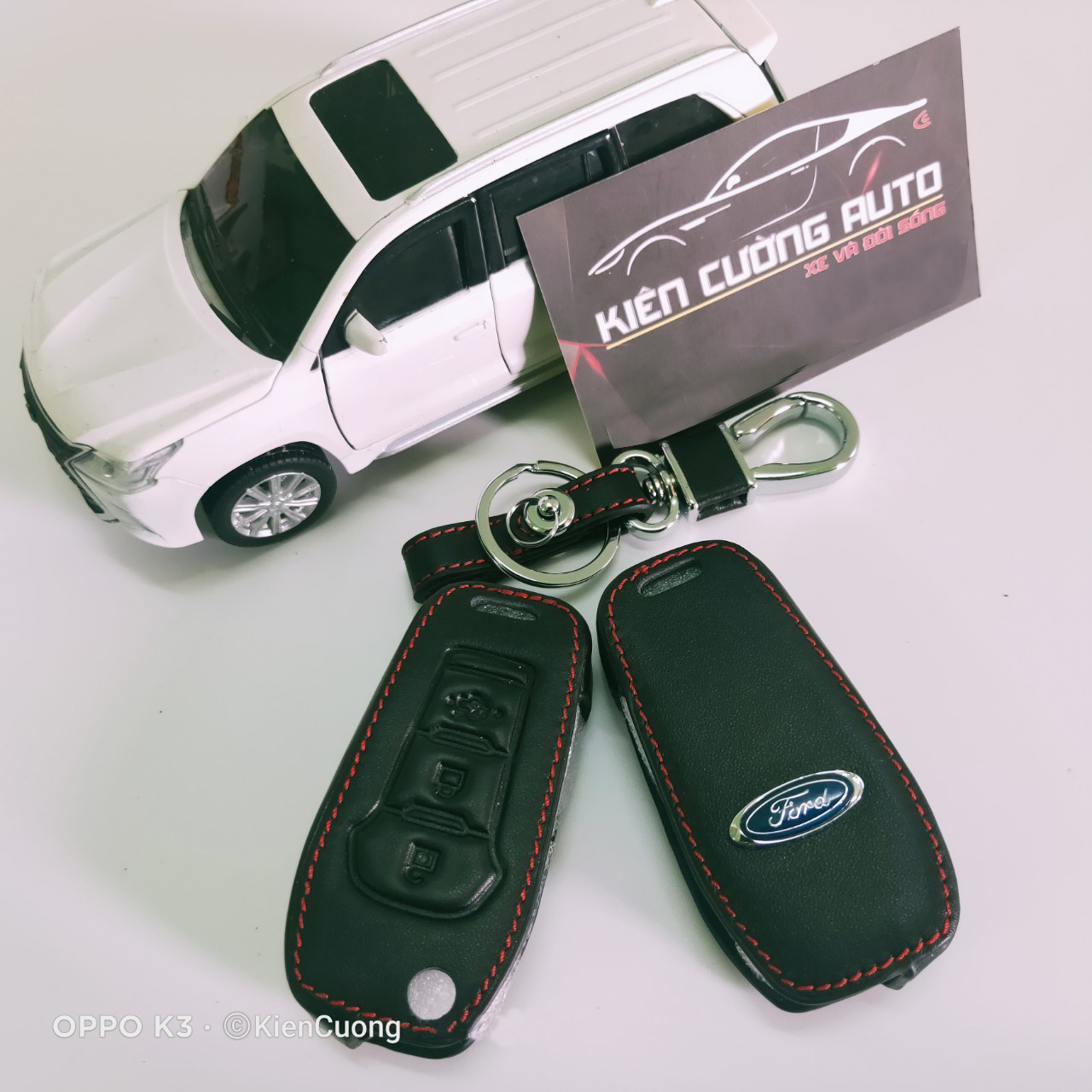 Hình ảnh Bao da Chìa Khóa ô tô kèm móc khóa Xe Ford Ranger Wildtrak 3.2, Ford Ranger XLT 2.2, Ford Ranger XLS 2.2