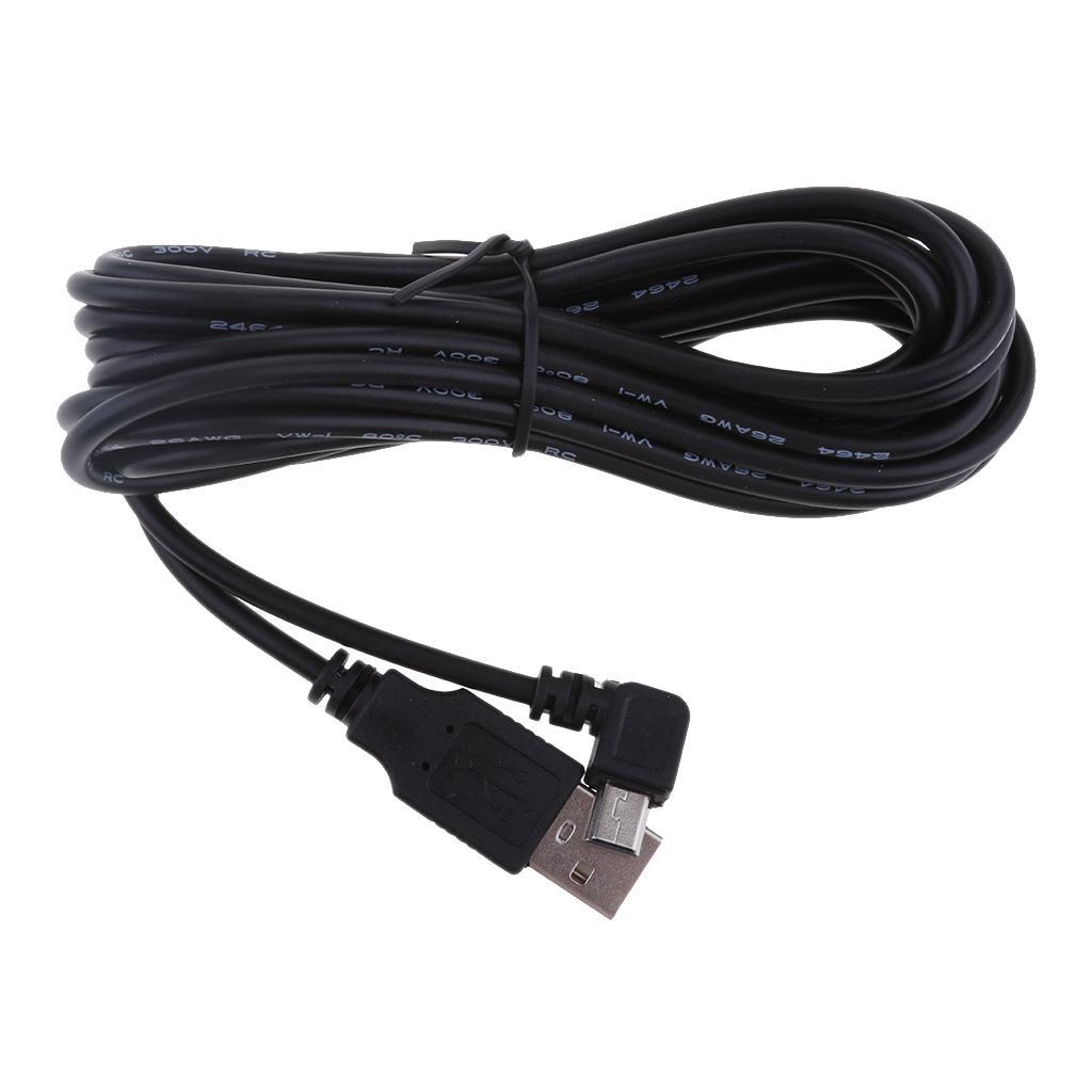 2Pieces 5V 2A USB Charger Cable Left Angled DVR GPS Charging Cable
