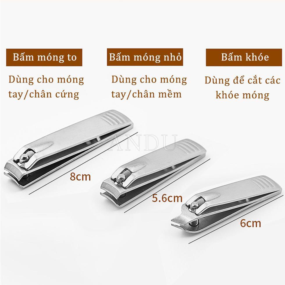 Bộ Cắt Móng Tay 12 Món, Bộ Cắt, Bấm Dũa Móng Tay Đa Năng Không Gỉ