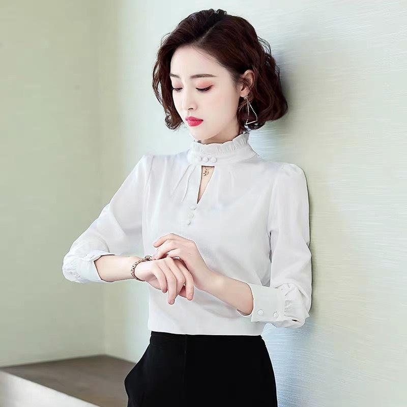 ÁO KIỂU TAY DÀI CÓ CỔ THANH LỊCH, SANG TRỌNG CHO PHÁI NỮ SC