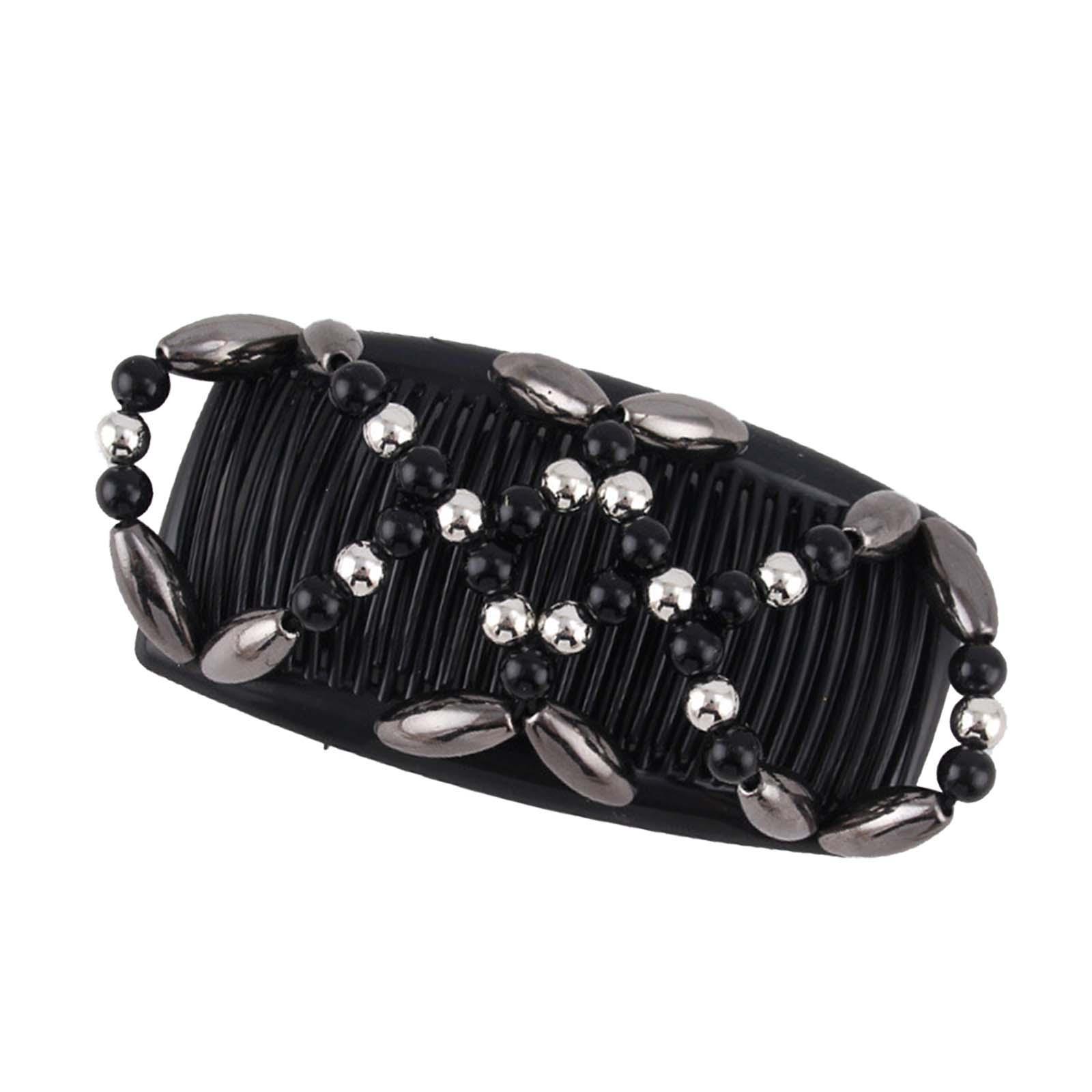 Beads Hair Combs Bun Making Tool Bead Hairpins Accessories Hair Clips Elastic Headwear for Stage Birthday Daily Party Decoration