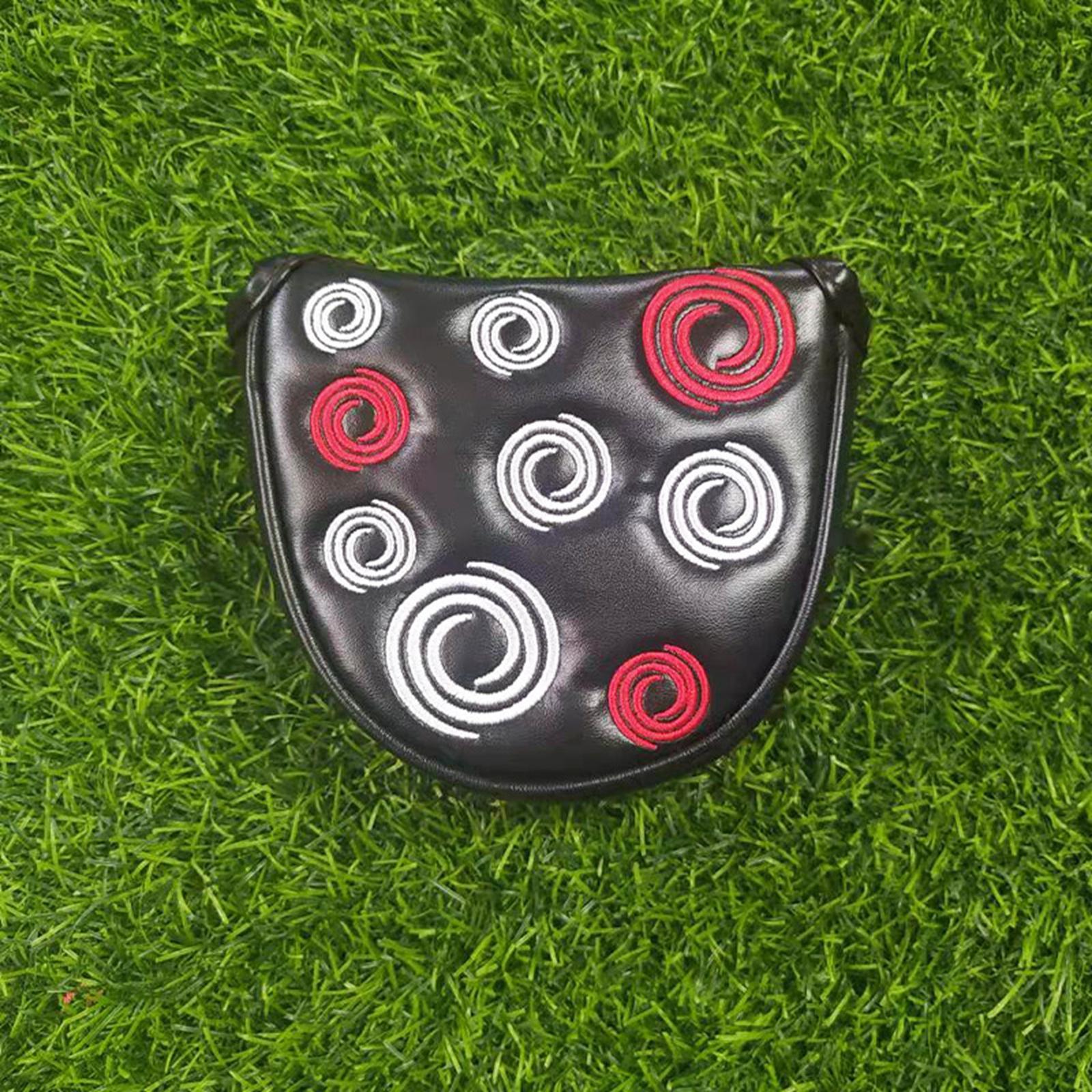 Mallet Putter Cover Magnetic Closure Half Round Golf Headcover PU 2x