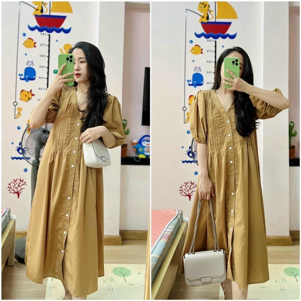 Váy Bầu Đầm Bầu Babydoll Mùa Hè Ngắn Tay Công Sở Đi Chơi Đi Tiệc