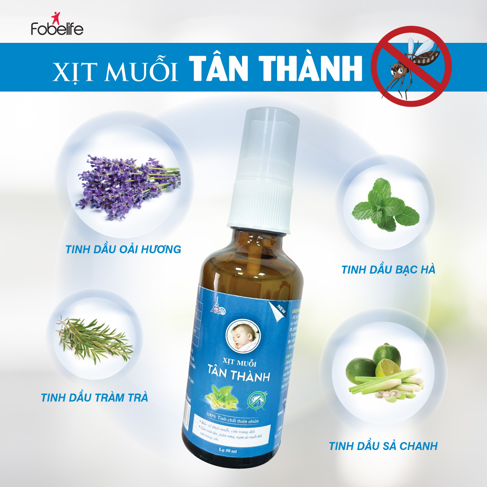 Chai Xịt Chống Muỗi Từ Thiên Nhiên An Toàn Cho Bé Tân Thành ( Chai 50 ml )