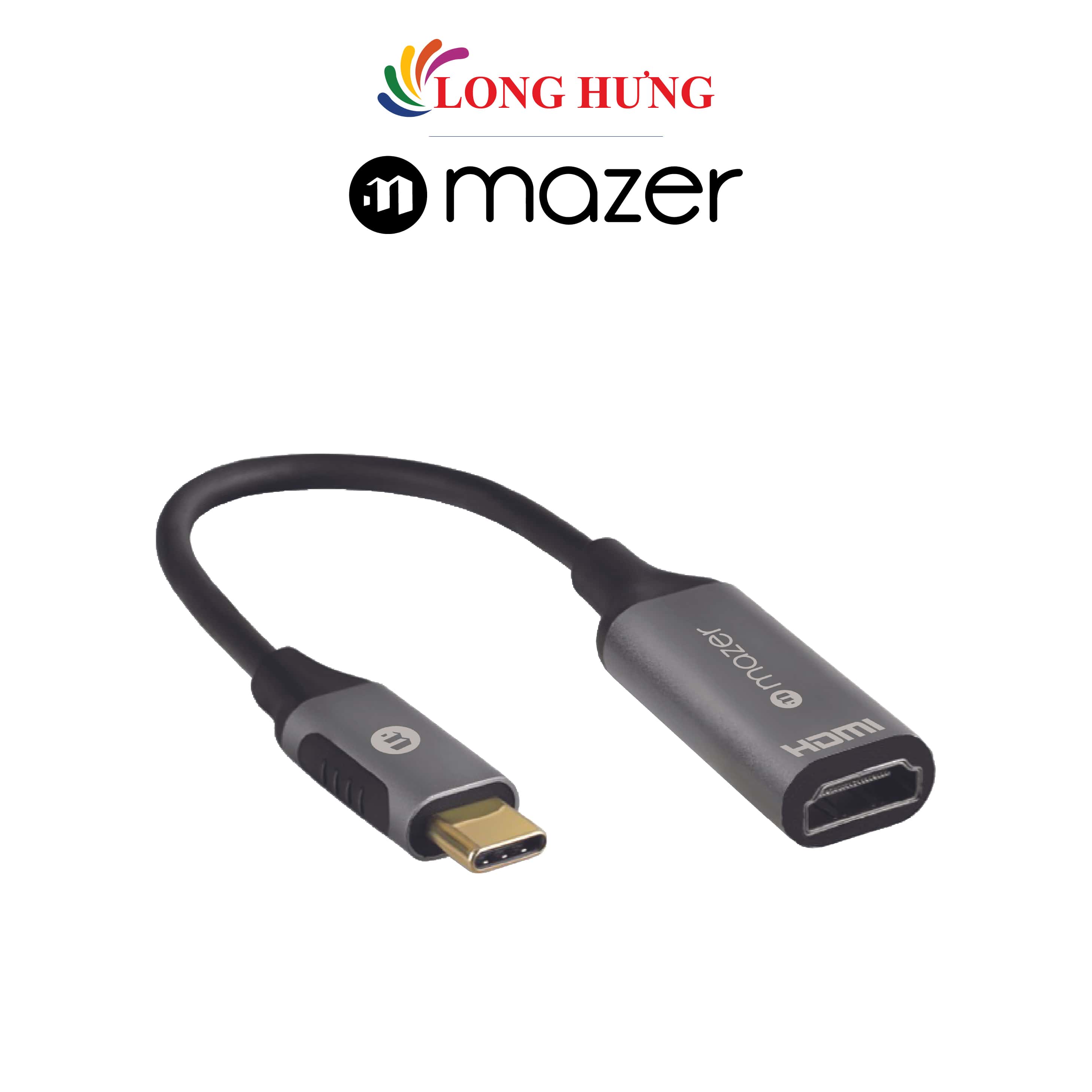 Cổng chuyển đổi Mazer USB-C to HDMI M-USBCAL350-GY - Hàng chính hãng