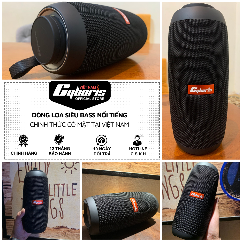 Loa Nghe Nhạc Bluetooth Cyboris V9 Pro, Loa siêu Bass, Công suất 50W, Chống nước IPX6, Pin 6600mAh. Hàng Chính Hãng.