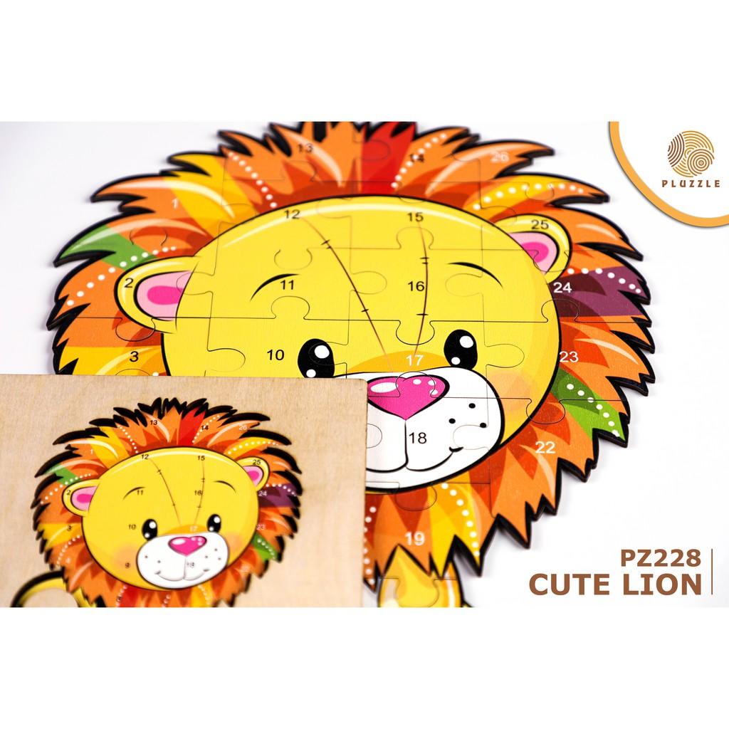 PLUZZLE Bộ xếp hình gỗ thông minh puzzle đồ chơi ghép hình –  Con Sư Tử – PZ228