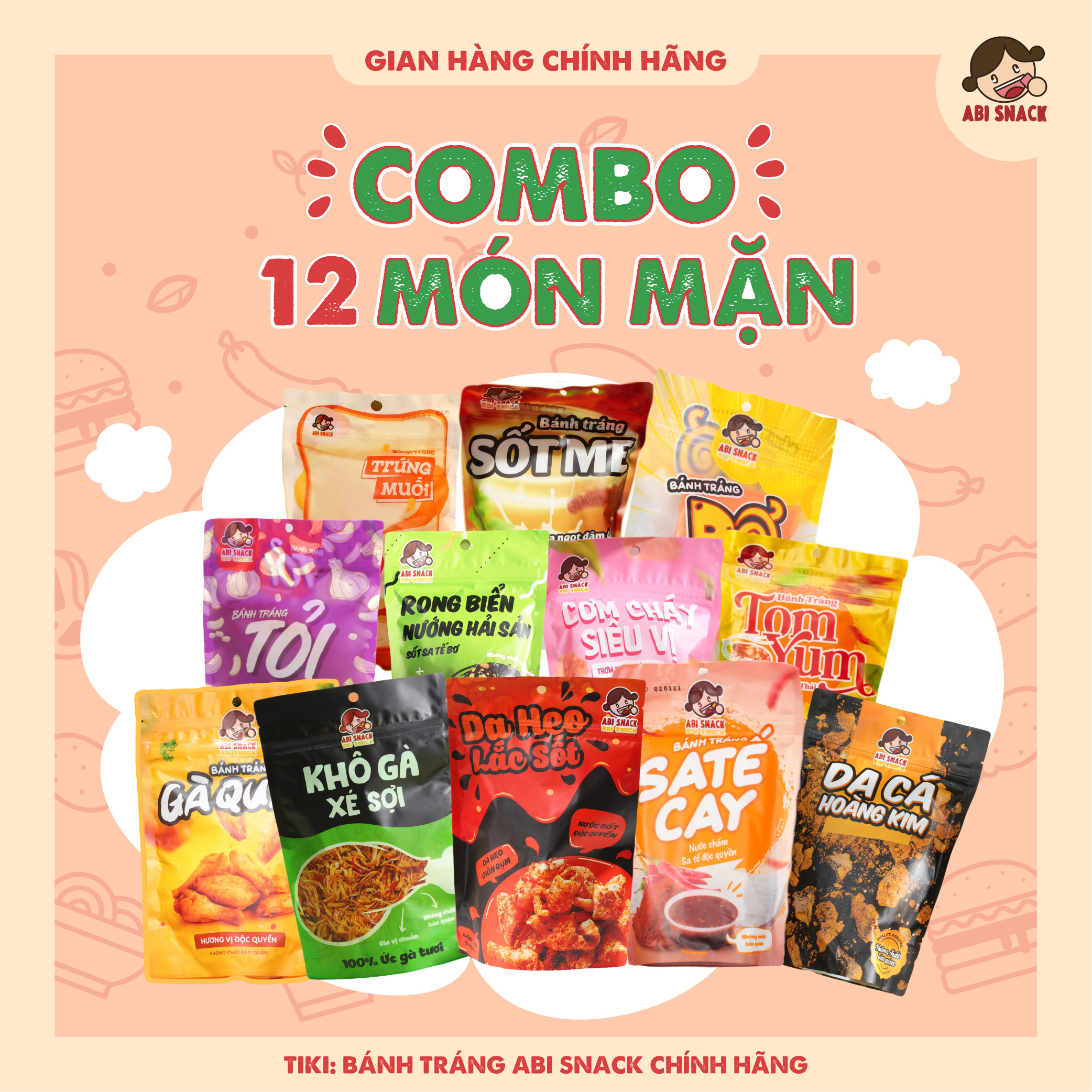 Hình ảnh COMBO MẶN - BÁNH TRÁNG ABI SNACK