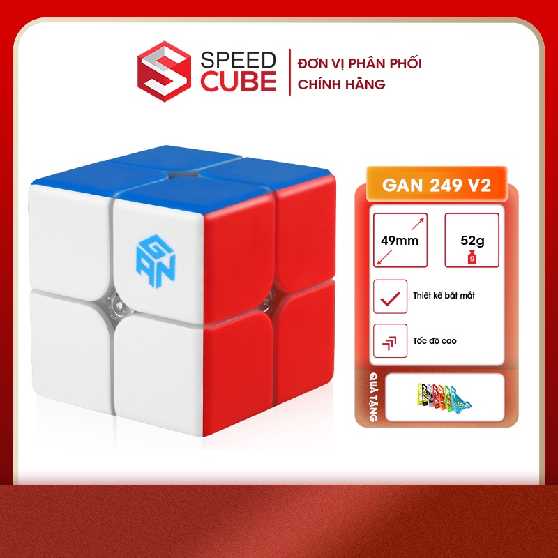 Rubik 2x2 GAN  249V2 / 249V2 M Stickerless/ Viền đen