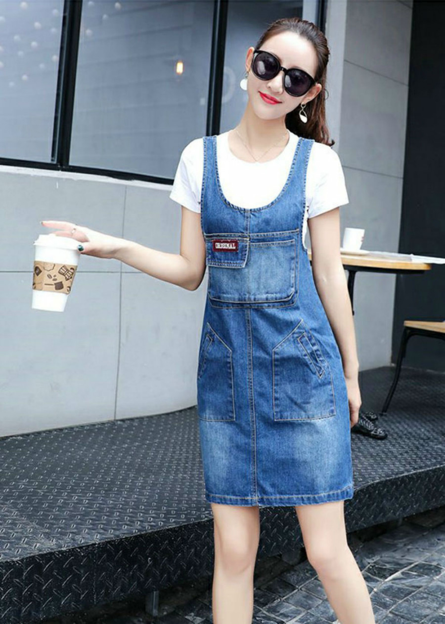 Đầm Yếm Nữ Denim D708 - Xanh