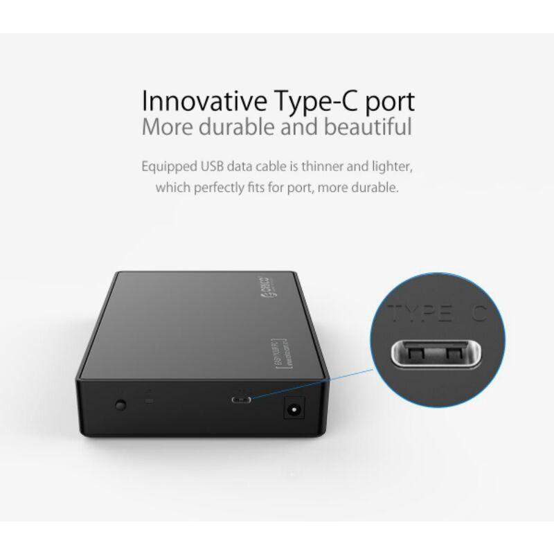 Box ổ cứng HDD 3.5&quot; USB 3.0 Type C Orico nhận 16TB