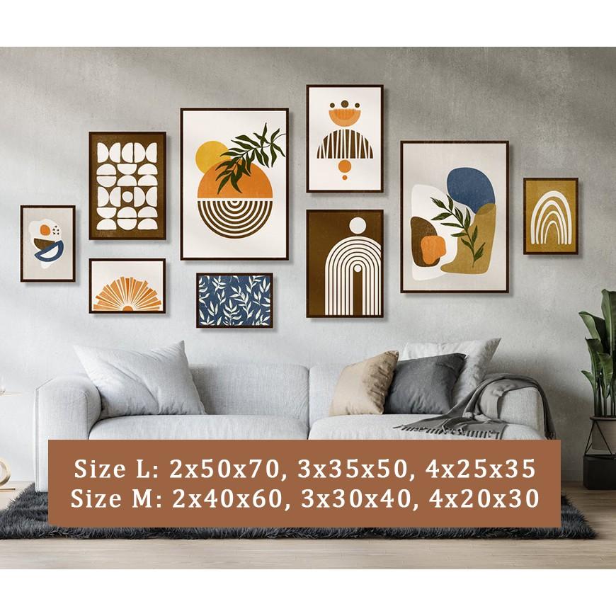 SET 9 TRANH TREO TƯỜNG PHÒNG KHÁCH - TIỆM TRANH 91 Tranh canvas Bắc Âu hiện đại, giá rẻ, tặng kèm đinh treo tiện lợi