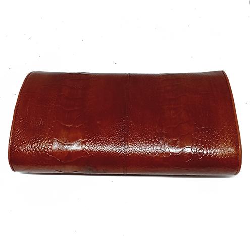 Túi đeo da đà điểu Huy Hoàng da chân màu nâu đỏ HT6417