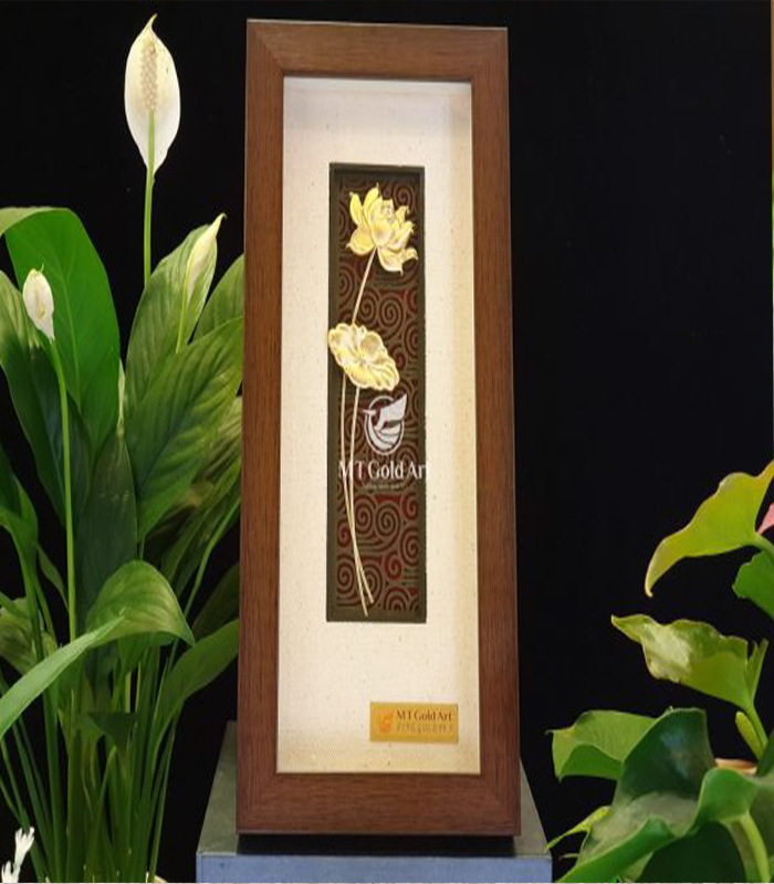 Tranh Hoa Sen dát vàng MT Gold Art- Hàng chính hãng, trang trí nhà cửa, phòng làm việc, quà tặng sếp, đối tác, khách hàng, tân gia, khai trương