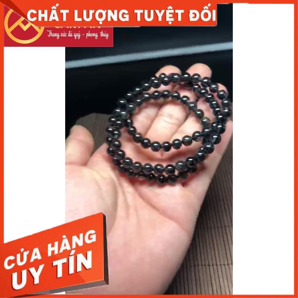 T.A Tóc Đen Size 6mm cuốn 3 Vòng Tay Cao Cấp TĐ03