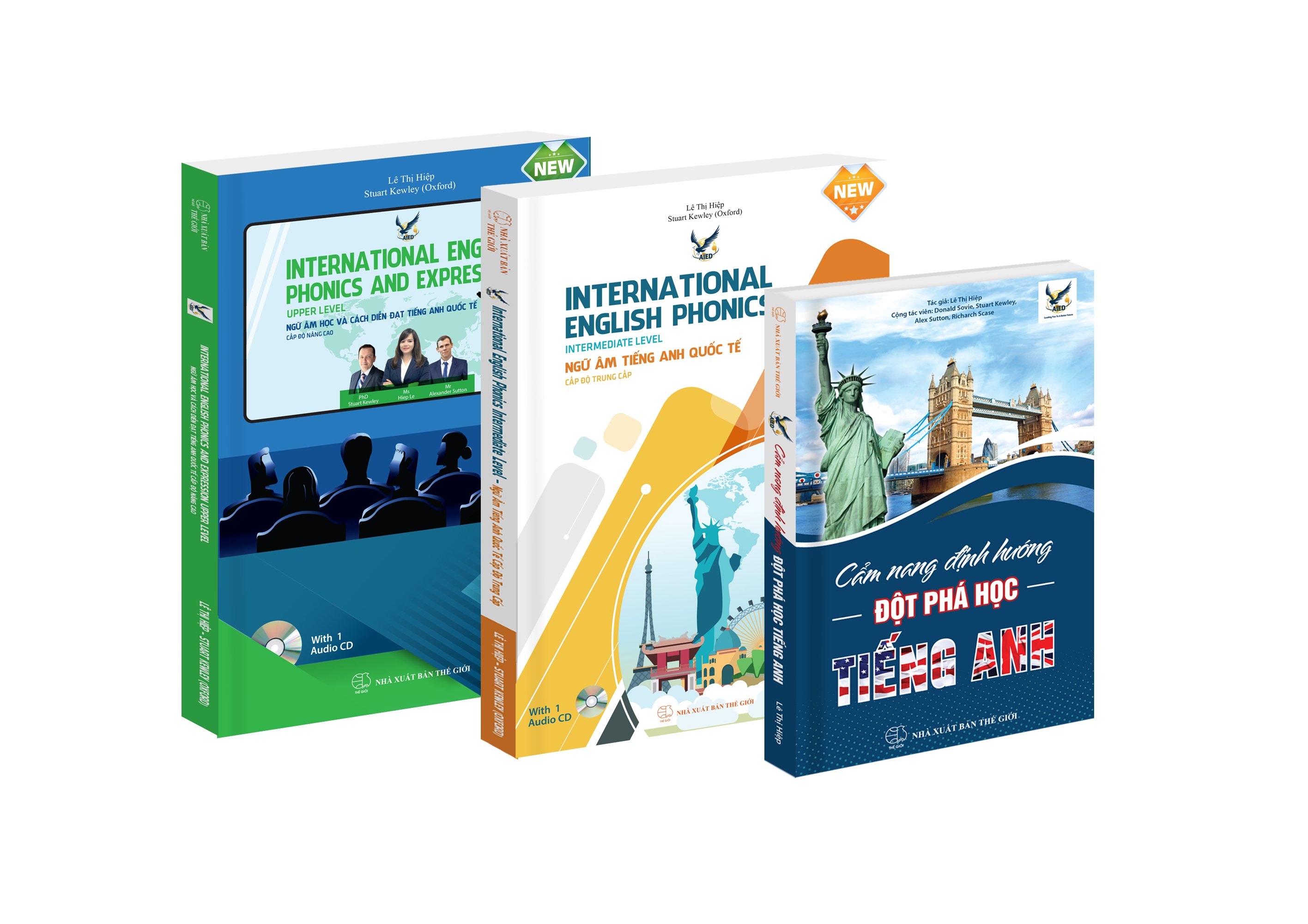 Combo Bộ sách Cẩm nang học tiếng Anh, Ngữ âm tiếng Anh quốc tế cấp độ trung cấp, Ngữ âm học và cách diễn đạt tiếng Anh quốc tế nâng cao