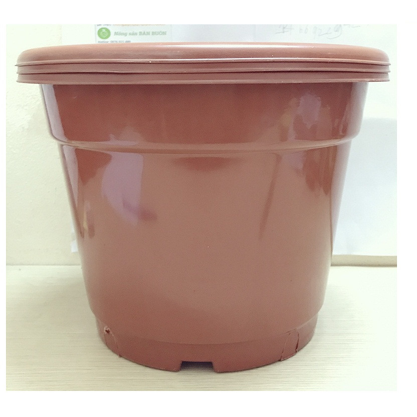 3 Chậu Nhựa Trồng Hoa Cây Cảnh Tròn Đỏ AB350x280 CN