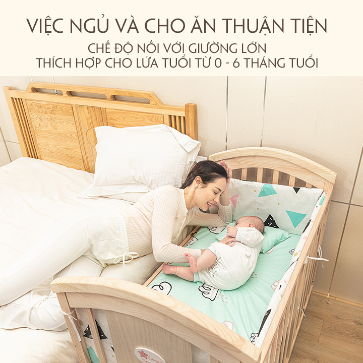 Giường cũi , nôi cho bé kéo dài đa năng 