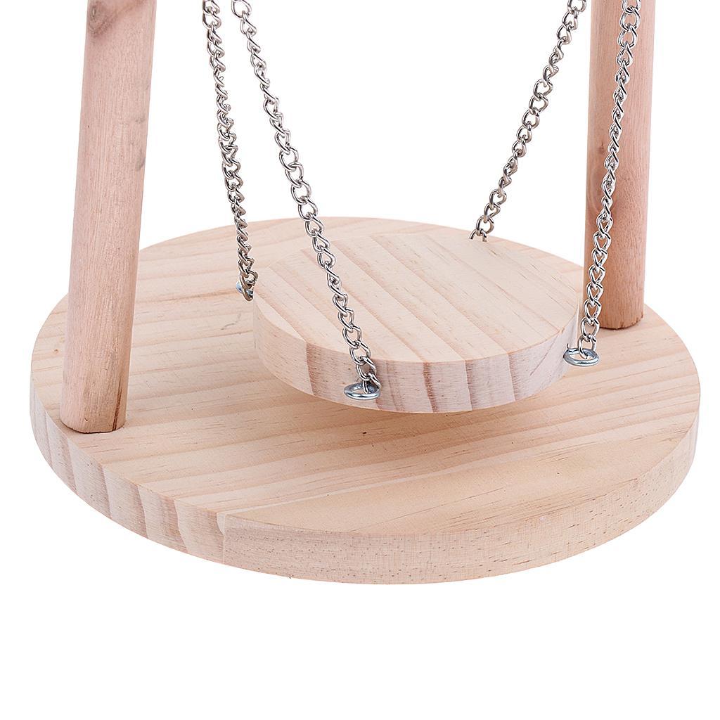 Wood Bird Perch Swing for Pet Parrot Canary Finch Pigeon Hamster Mice Gerbil