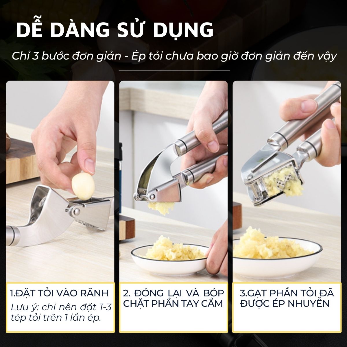 Dụng cụ ép tỏi Inox 304 DandiHome cao cấp