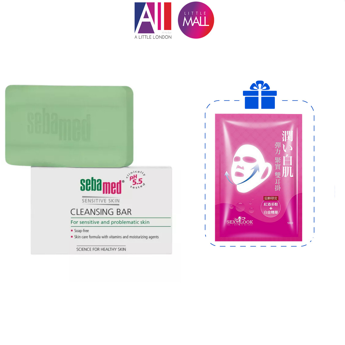 Thanh làm sạch sâu Sebamed pH 5.5 Cleansing Bar TẶNG mặt nạ Sexylook