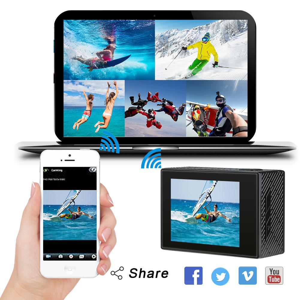 4 Máy ảnh hành động phiên bản tiêu chuẩn thể thao Full HD WiFi WiFi WiFi WiFi với bộ mũ bảo hiểm phụ kiện