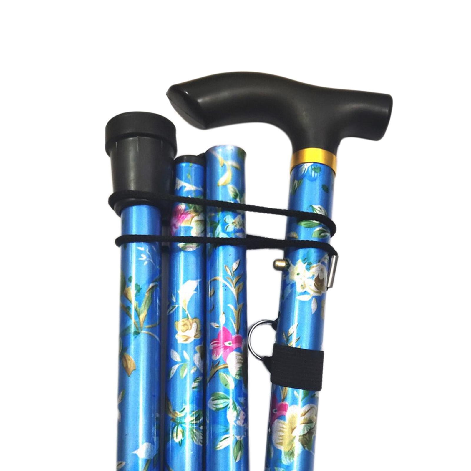 2Pcs Foldable Cane Adjustable 5-Section Walking Sticks Camping Poles