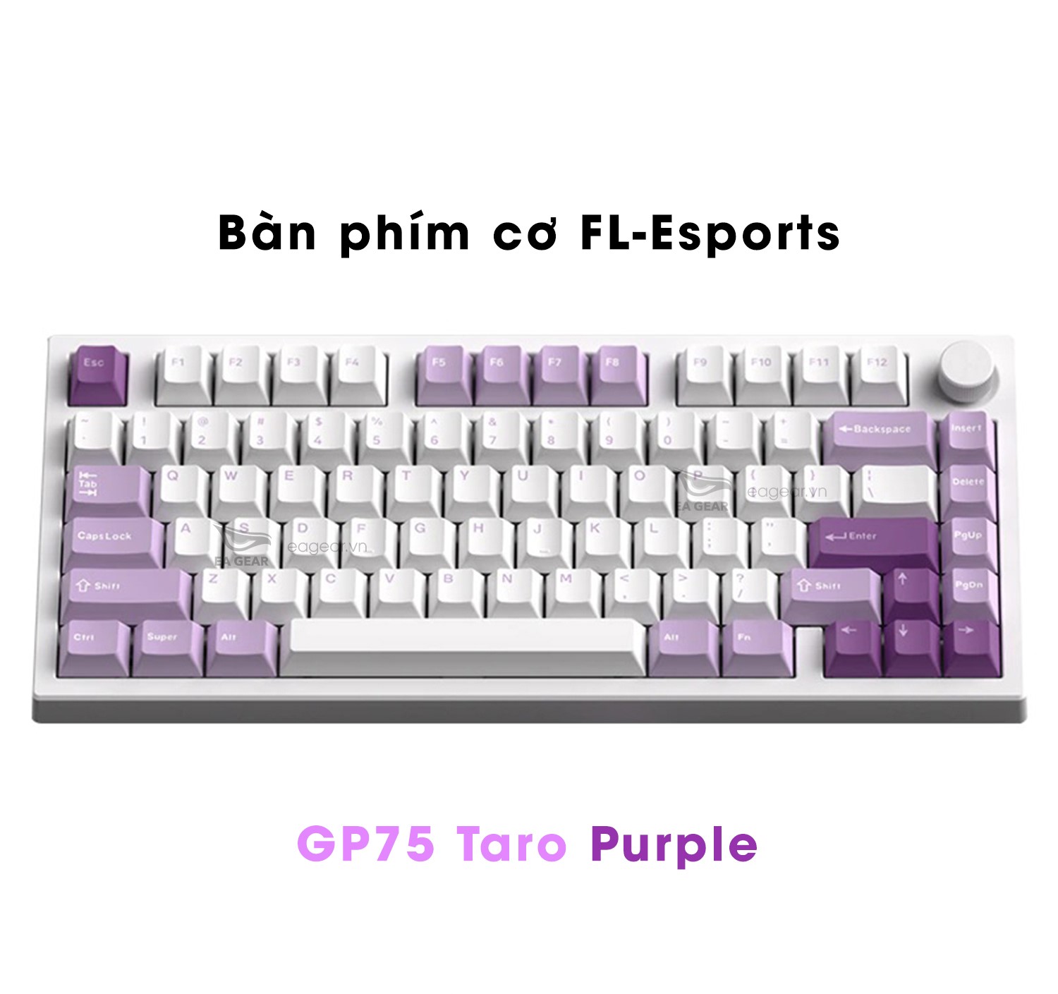 Bàn phím cơ FL-Esports GP75CPM Taro Purple - Hàng chính hãng