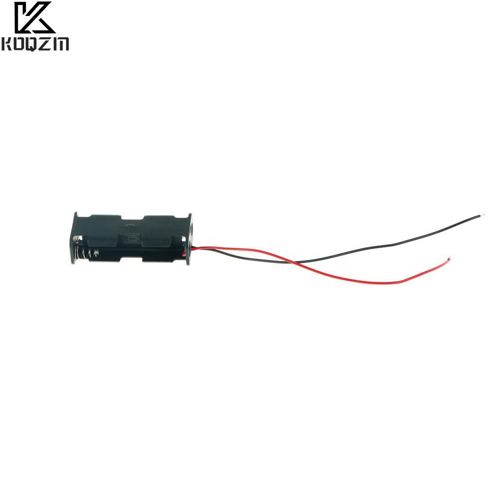 1 PC Nhựa Đen 2 X AA 3V 5 # Pin Cell Ốp Lưng Giá Đỡ W Có Dây