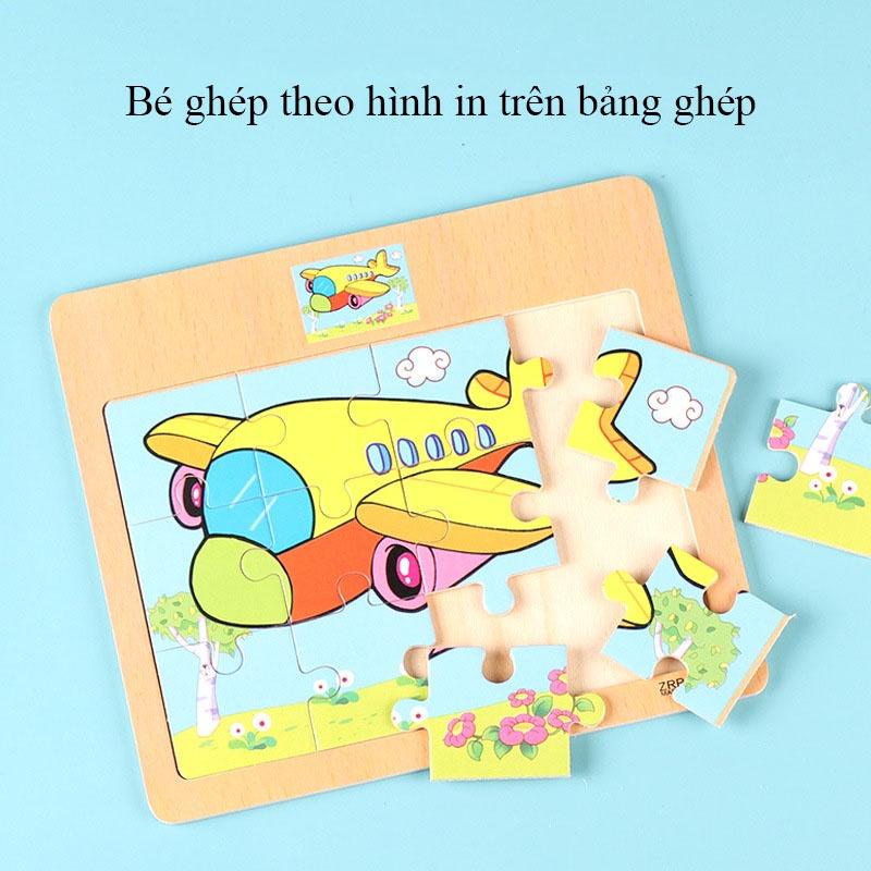 Đồ Chơi Tranh Xếp Hình Bằng Gỗ 12 Miếng Xếp Hình Gỗ Thông Minh Cho Bé