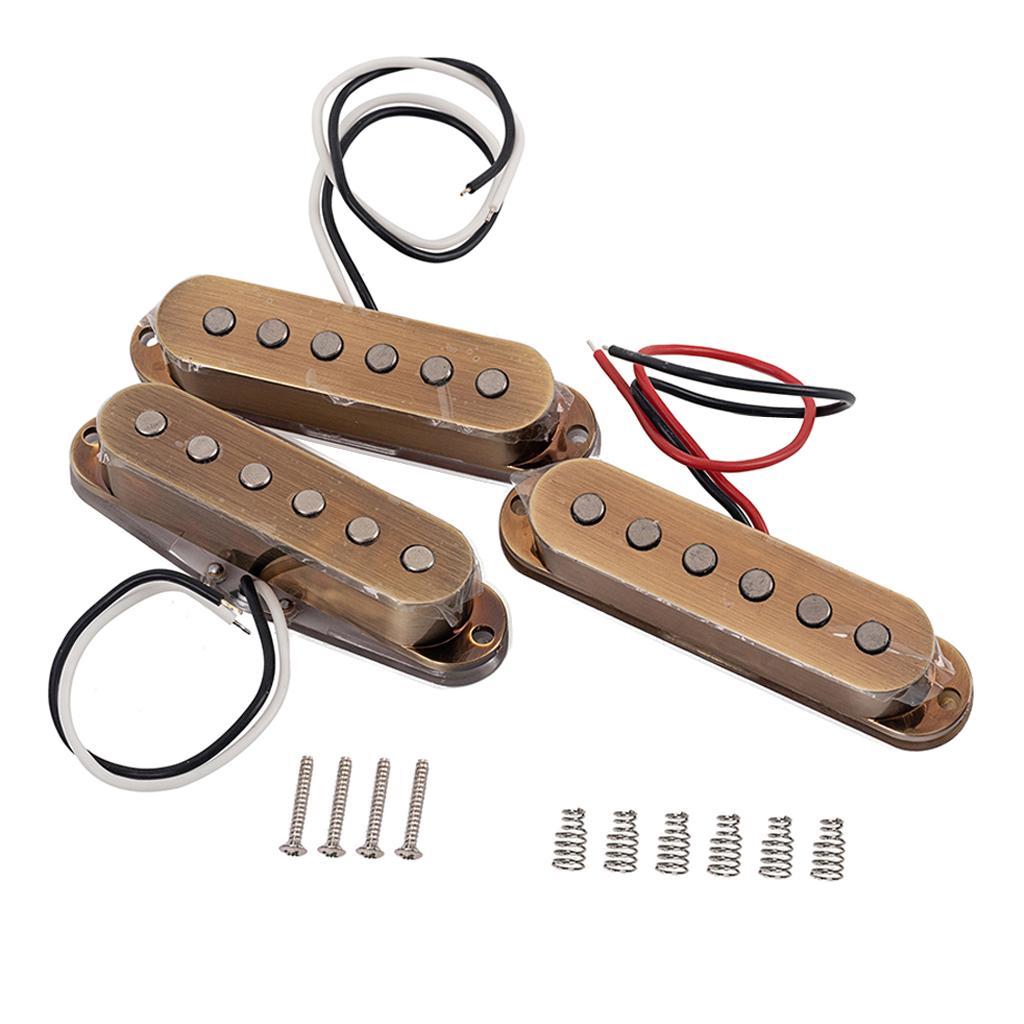 Sunnimix Đàn Guitar Điện Bán Tải Đơn Cuộn Cho ST, Vàng Đồng