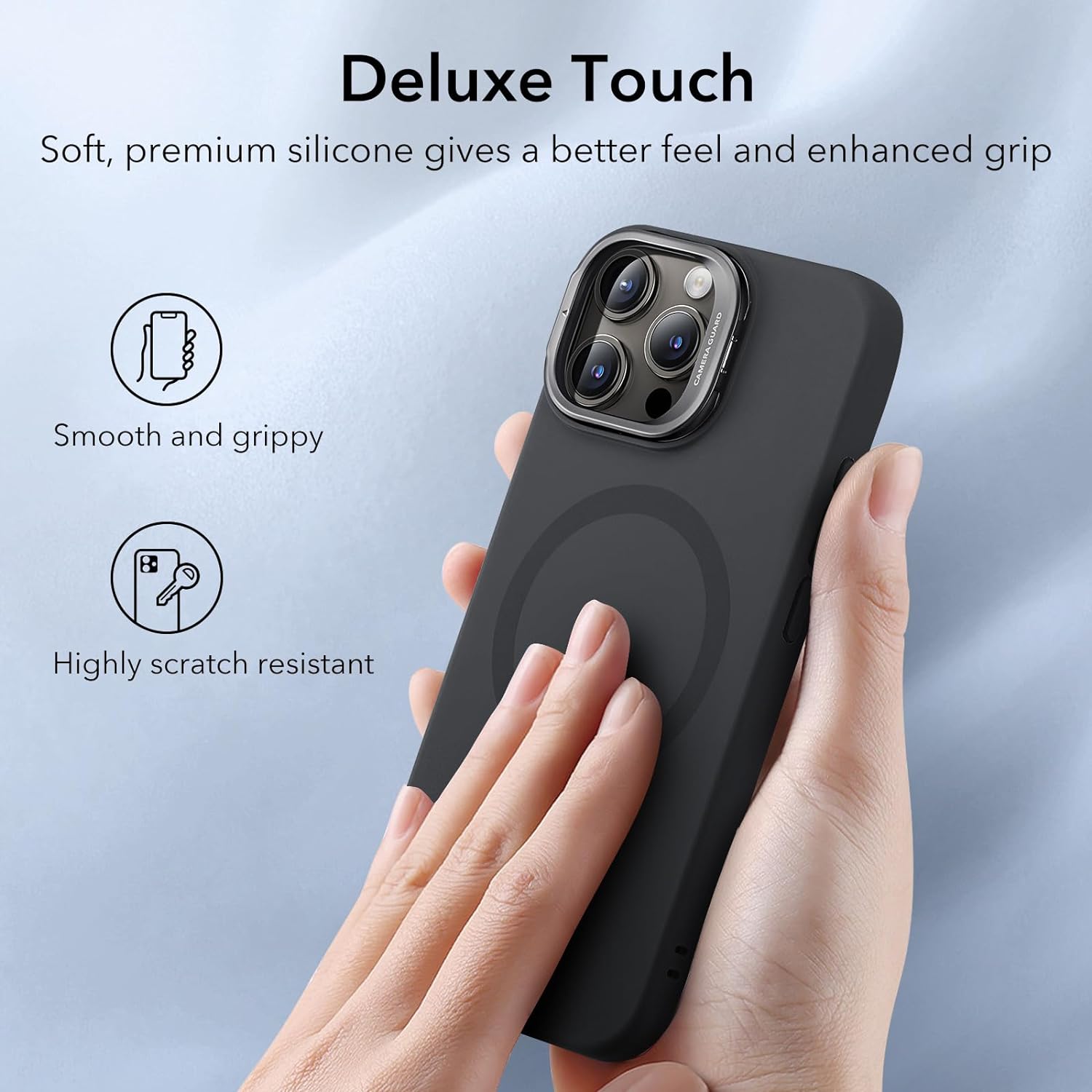 Ốp Lưng cho iPhone 15 Pro Max ESR Cloud Soft Case Stash Stand with HaloLock - Hàng Chính Hãng