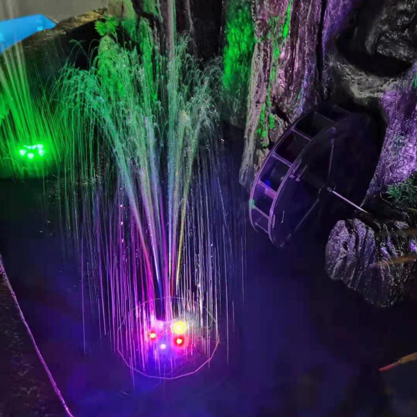 Máy Bơm Vòi Phun Năng Lượng Mặt Trời Led 3.5W Với Ánh Sáng Chuyển Màu Đầy Màu Sắc Pin 1800Mah