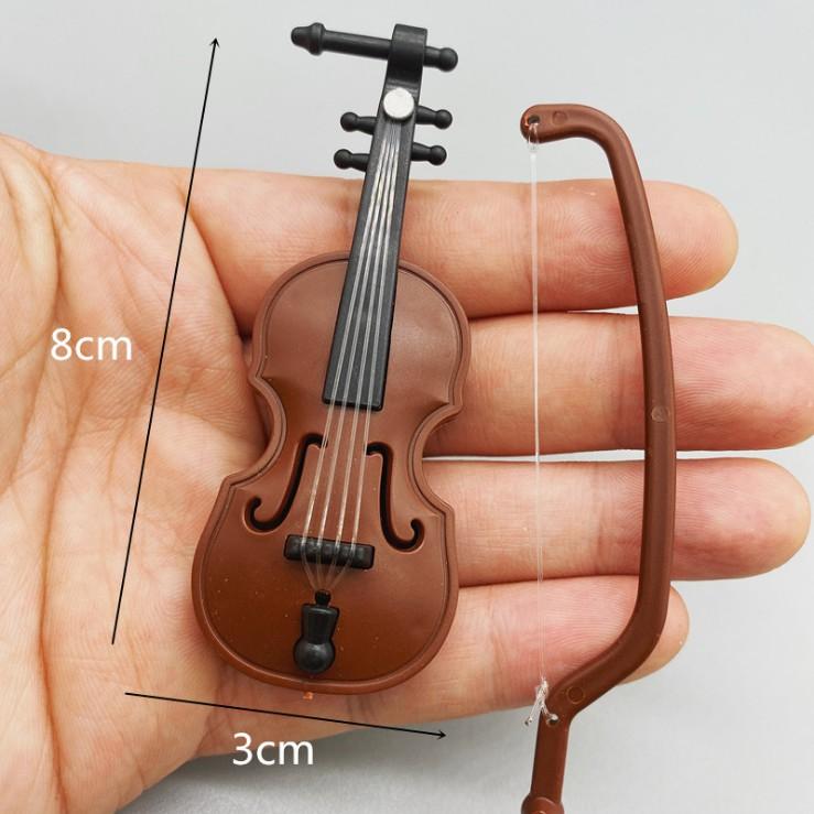 Mẫu mô hình các loại nhạc cụ như đàn vĩ cầm violin, kèn trumpet dùng trang trí nhà búp bê, bàn làm việc, DIY