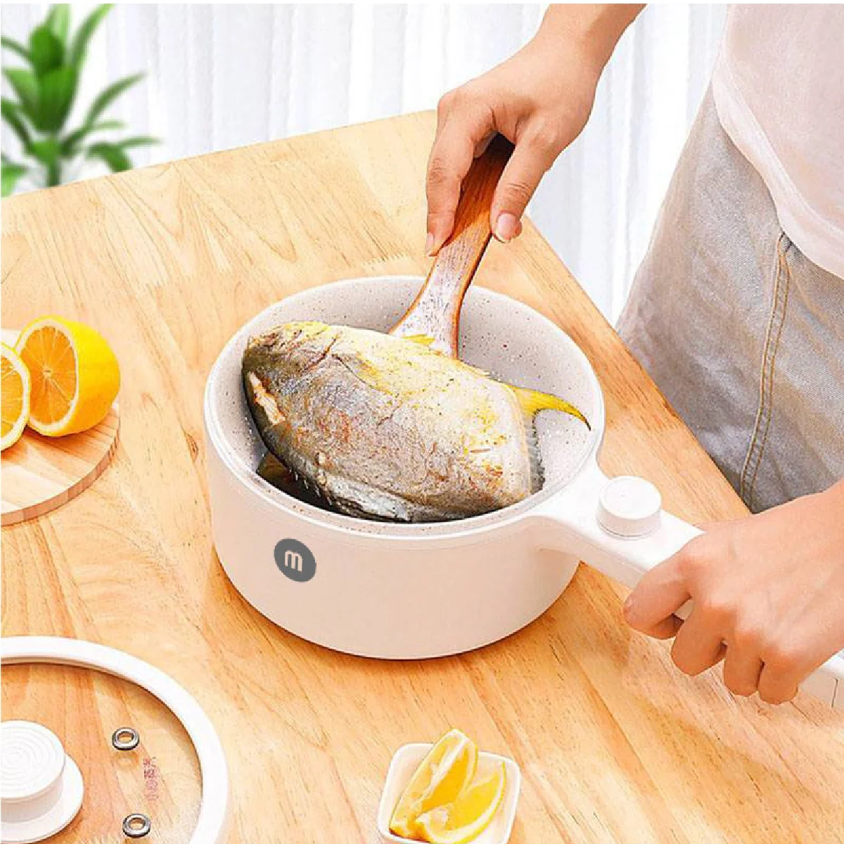Nồi Nấu Đa Năng kèm xửng hấp Mishio MK271new 1,5L 600W- Hàng chính hãng