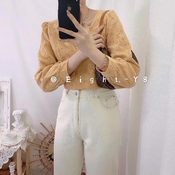 Áo Sơ Mi Nữ Croptop - nunanunong - Áo Nữ Phong Cách Hàn Quốc Phù Hợp Đi Làm, Đi Chơi, Sự Kiện