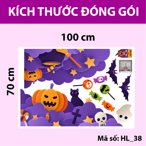 DECAL TRANG TRÍ HALLOWEEN COMBO SỐ 6